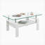 Table basse rectangulaire avec plateau de rangement en verre trempé et panneau de fibres à densité moyenne Fraiya-97769658-97418306