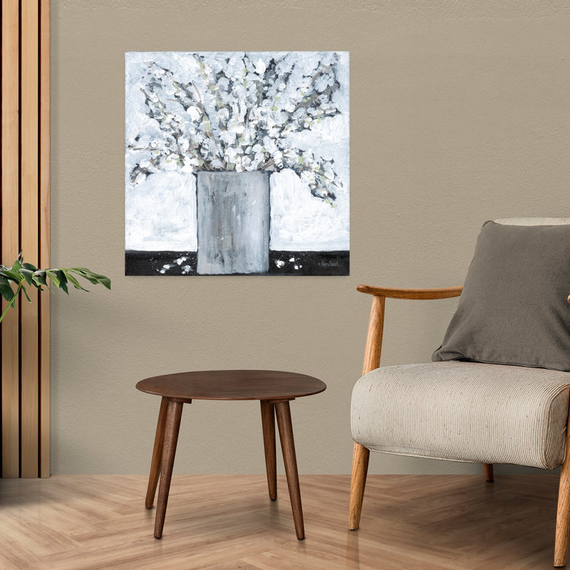 Farmhouse Floral I, art floral abstrait contemporain, H 24 po x l 24 po