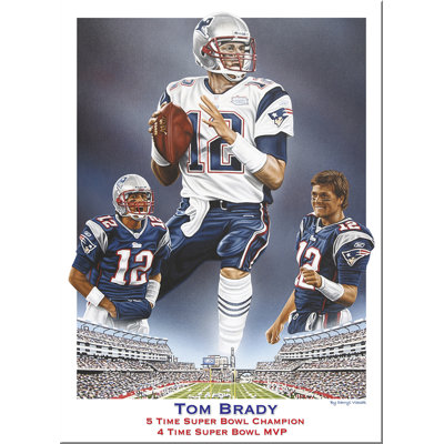 Darryl Vlasak «Tom Brady 5 Time Super Bowl Champion 4 Time Super Bowl MVP» sur toile