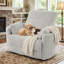 Fauteuil inclinable électrique surdimensionné en fausse fourrure de 54 po avec support lombaire réglable et port de charge USB-741747223