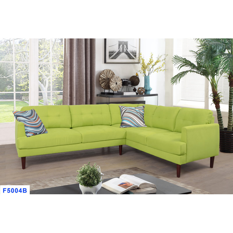 Canapé et chaise, 33 po H x 75,5 po L x 63,7 po P, Orienté à gauche (vu de face), Lin vert clair