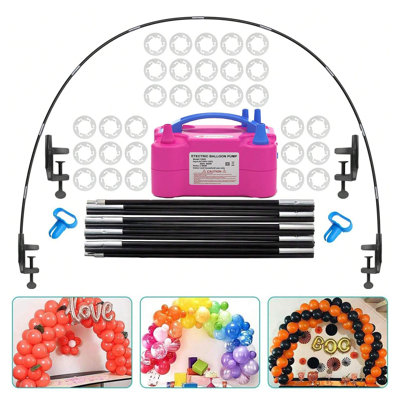Balloon Arch Kit And Electric Balloon Pump, 13ft Adjustable Balloon Arch Kit with Base, for Wedding Birthday Party Decorations, Festive Celebrations, Event Styling, Festive Setup, Celebration Decor, Easy Assembly, Highquality Pump