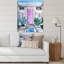Porte rose de la maison tropicale - Peinture sur toile-67389804-67389815