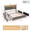 Ottoman Upholstered Bed Frame With LED Headboard, USB & Type-C Ports, And Under-Bed Drawers-1854518655-1854518654