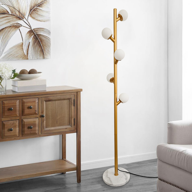 Lampe sur pied sphérique 5 lumières Gold Branch