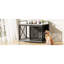 Style chenil pour chien gris - grande cage en bois pour chiens de taille moyenne, table de bout intérieure avec rangement et rangement coulissant pour meubles exclusifs, porte, convient aux chiens-650496317-650496319