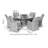 Balch 6 Seat Round Rattan Fire Pit Dining Set - with Lazy Susan