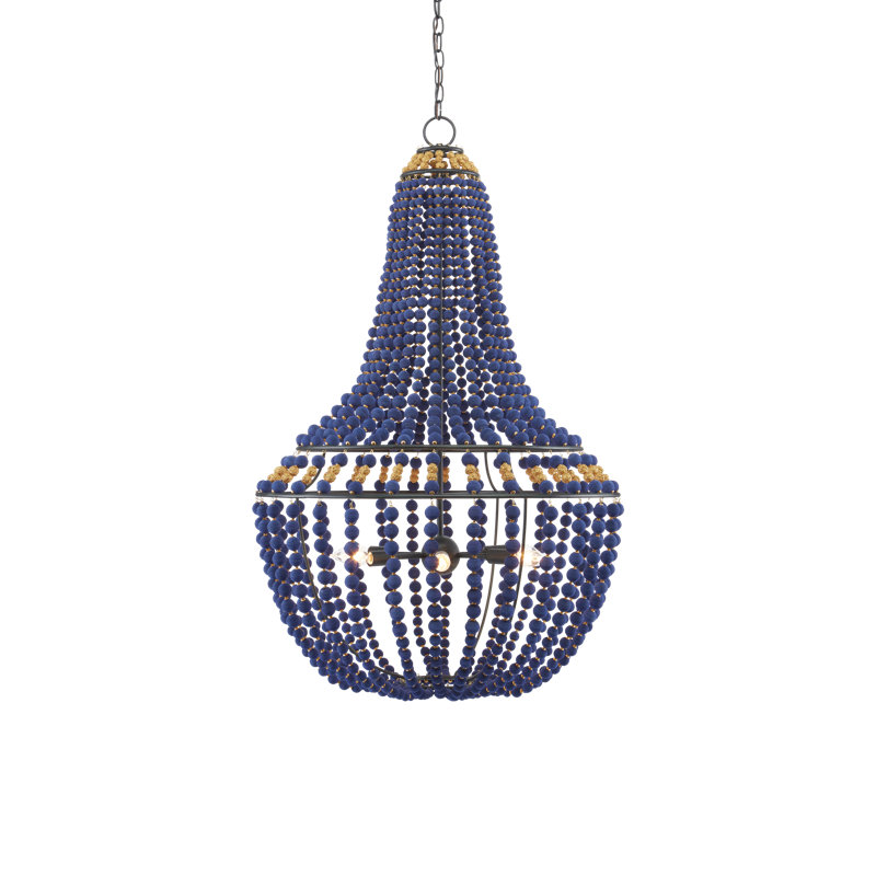 Penelope 6 - Light Fabric Dimmable Empire Chandelier