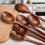 6-Piece Natural Wooden Spoon Set For Cooking And Serving, 9-Inch Long Handle Wood Soup Spoons, Eco-Friendly Kitchen Utensils For Daily Use