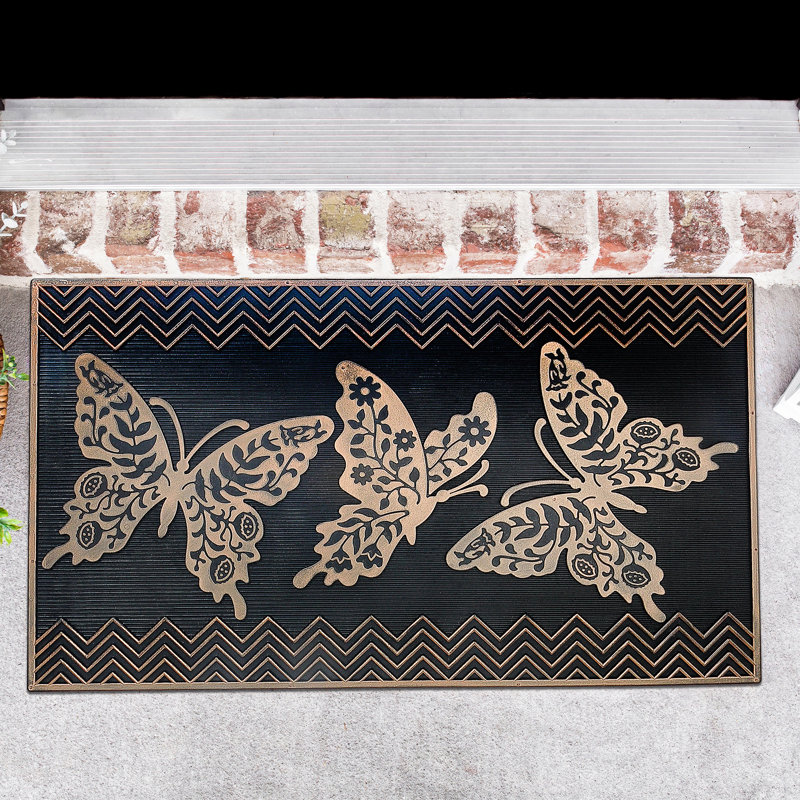 Tapis en caoutchouc papillon
