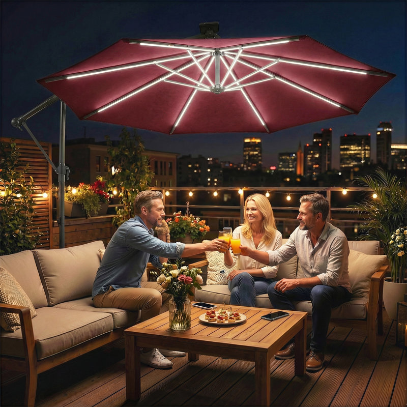 300cm Cantilever Parasol, Wine Red
