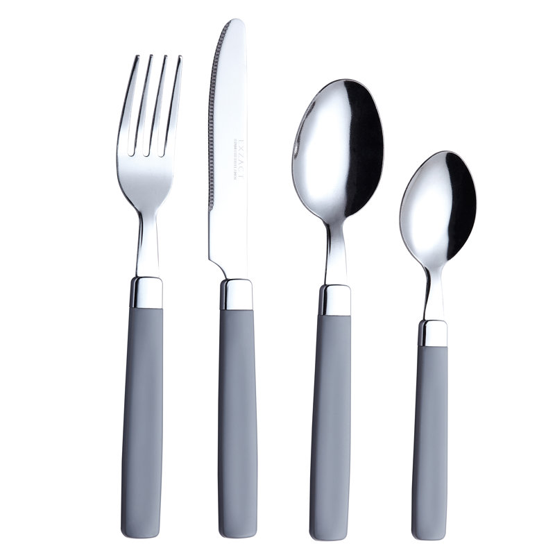 Ensemble de couverts 16 pièces, service pour 4, Gris