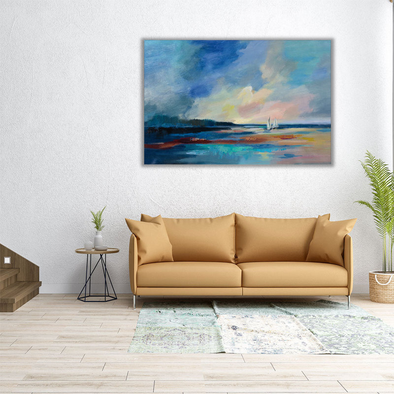 Ultramarine Sea and Sky - reproduction d'art sur toile, H 12 po x l 18 po