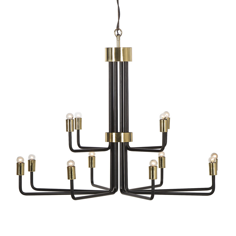 Nellcote 12 - Light Chandelier, Matte Black