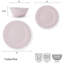Trellis Pink 12-Pc Dinnerware Set, Service For 4, Bone China
