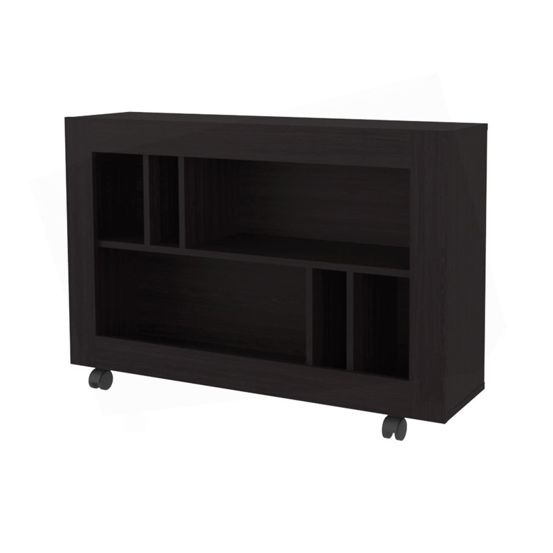 Console en mélamine avec rangement ouvert Wengue, Wengé