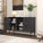 47.24" Sideboard Buffet Cabinet, Chevron Cutout Door Storage Credenza with Adjustable Shelves, Multifunctional Accent Cabinet for Entryway, Dining Room, Living Room TV Console-418716226