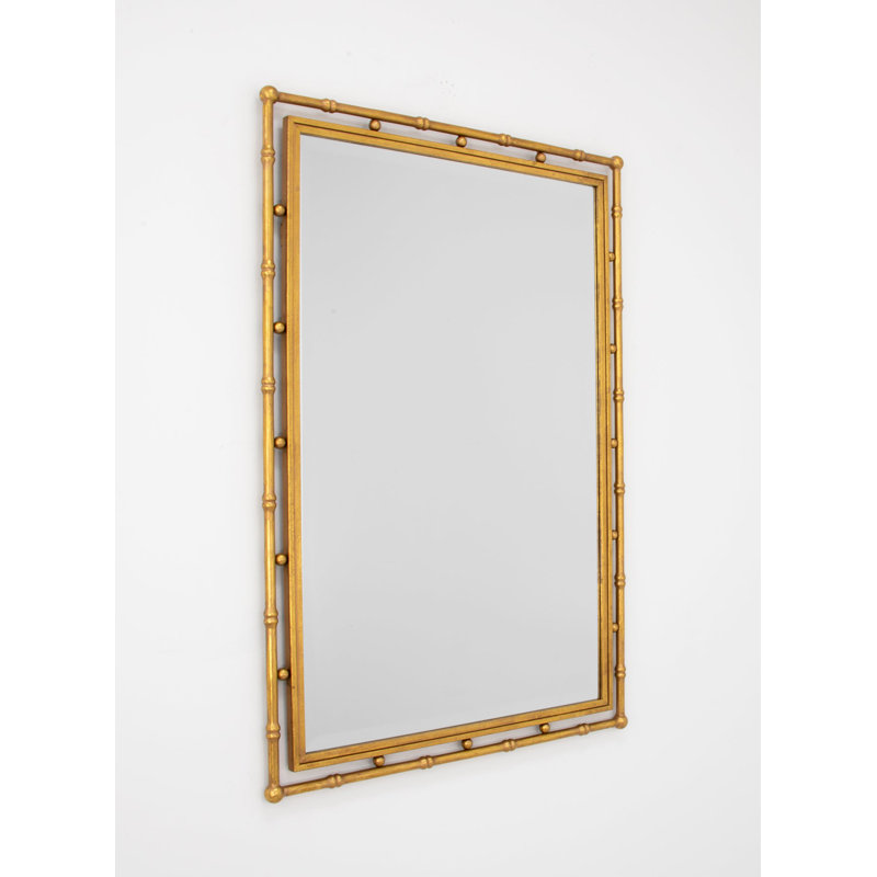 Jamison Flat Metal Wall Mirror, Gold
