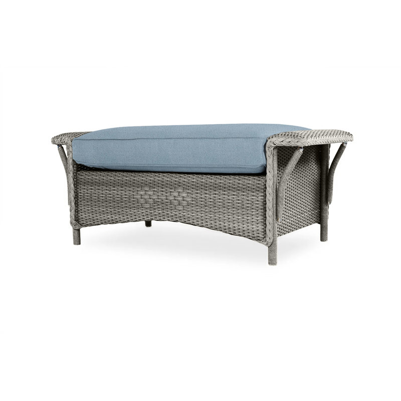 Nantucket Outdoor Ottoman, Demo Mist, Pewter