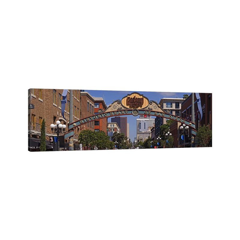 Buildings In A City, Gaslamp Quarter, San Diego, California, USA - Wrapped Canvas Panoramic Print