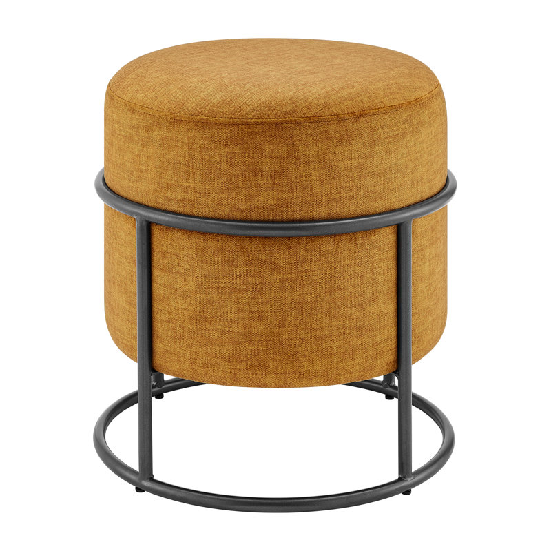 Moreell Round Ottoman W/ Metal Frame, Padburry, Brown