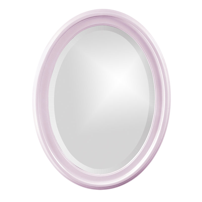Borna Solid Wood Oval Mirror, Lilac