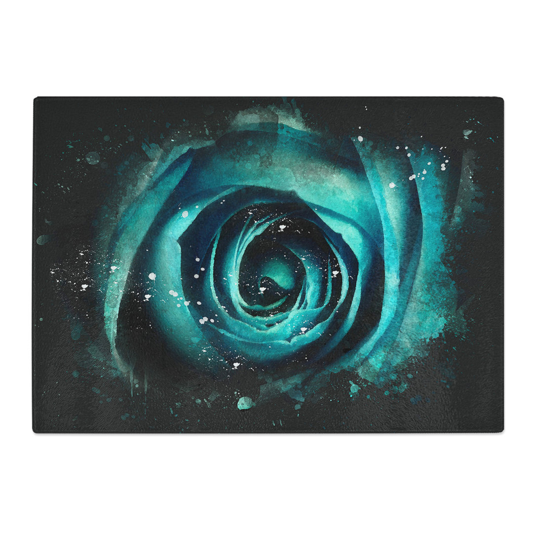 Tempered Glass a Rose Paint Splash Chopping Board