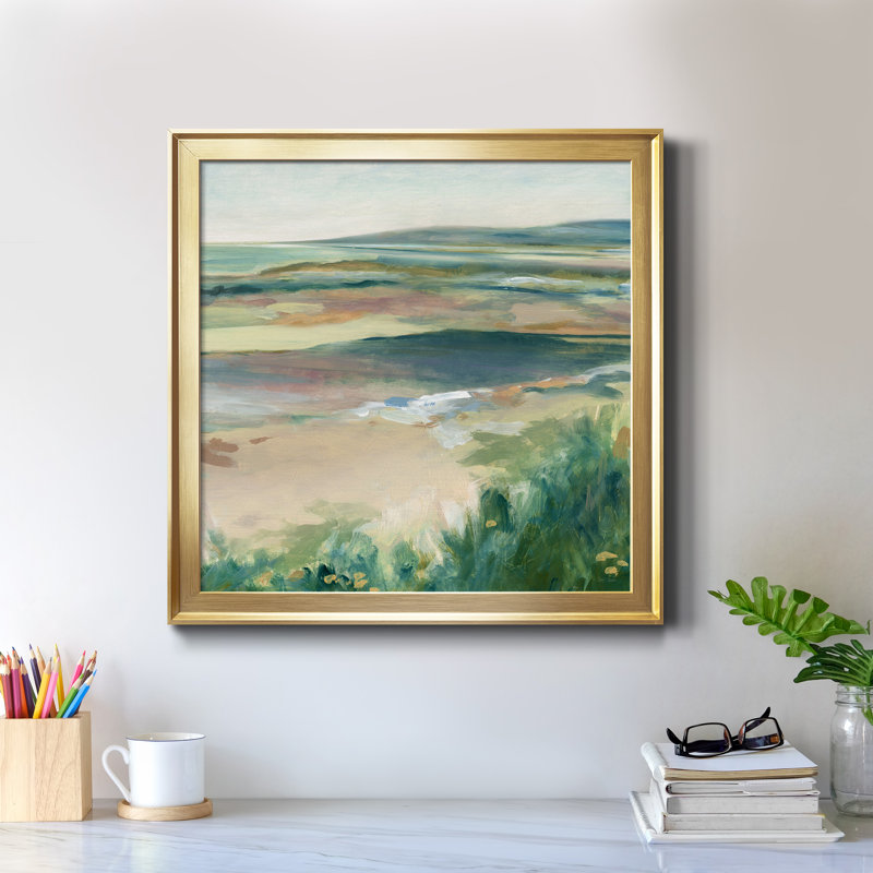 Sea Reflections - Peinture sur toile encadrée, Toile encadrée dorée, H 17,5 po x l 17,5 po x P 1,5 po