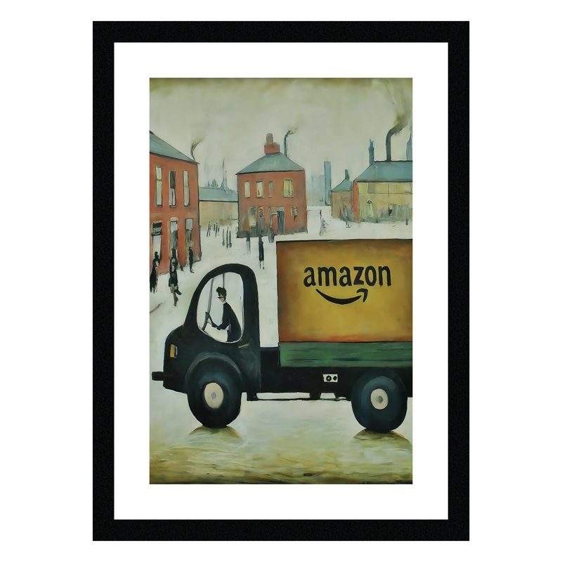 Truck Framed A4 Size Lowry Style Print