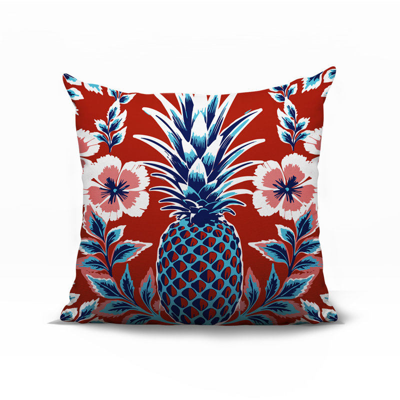 Coussin Kaimana, Rouge, Carré 19 po
