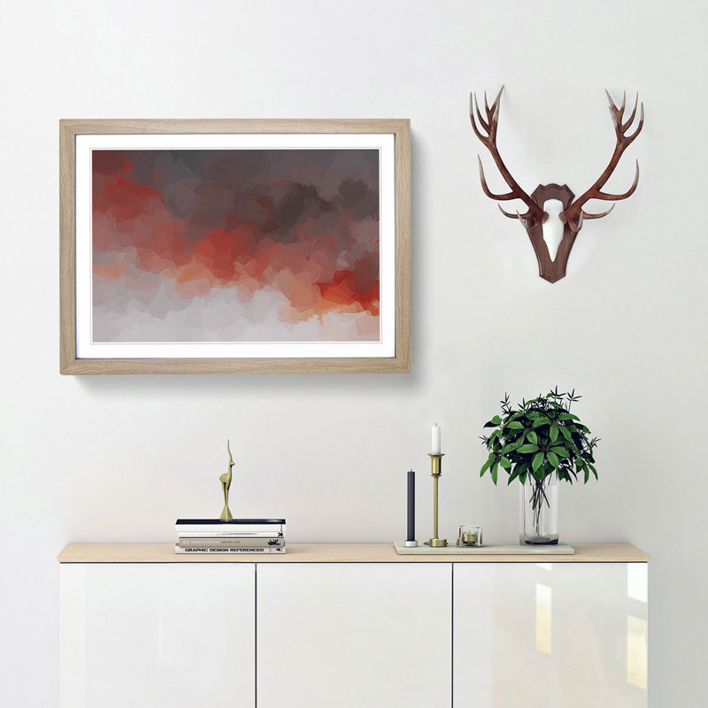 New Life in Abstract - Picture Frame Painting Print, Oak Framed, 62cm H x 87cm W x 2cm D