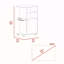 Chariot de cuisine, armoire à une porte, quatre roulettes