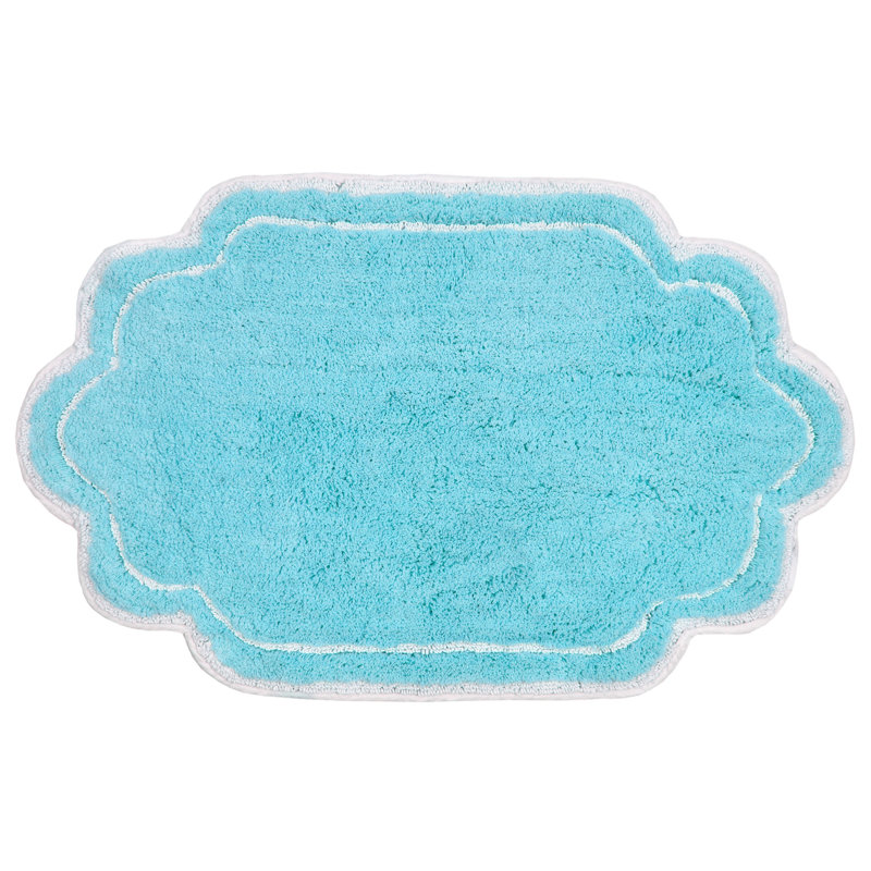 Tapis pour salle de bain Dobrinka, Turquoise, 24 po x 40 po (rectangulaire)