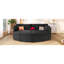 Très grand canapé-lit double avec méridienne de 102,3 po avec siège profond et ports USB pour le salon, noir-267517382