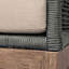 Chaise de terrasse Orbit - Bois d'eucalyptus vieilli avec corde grise et coussins en oléfine taupe