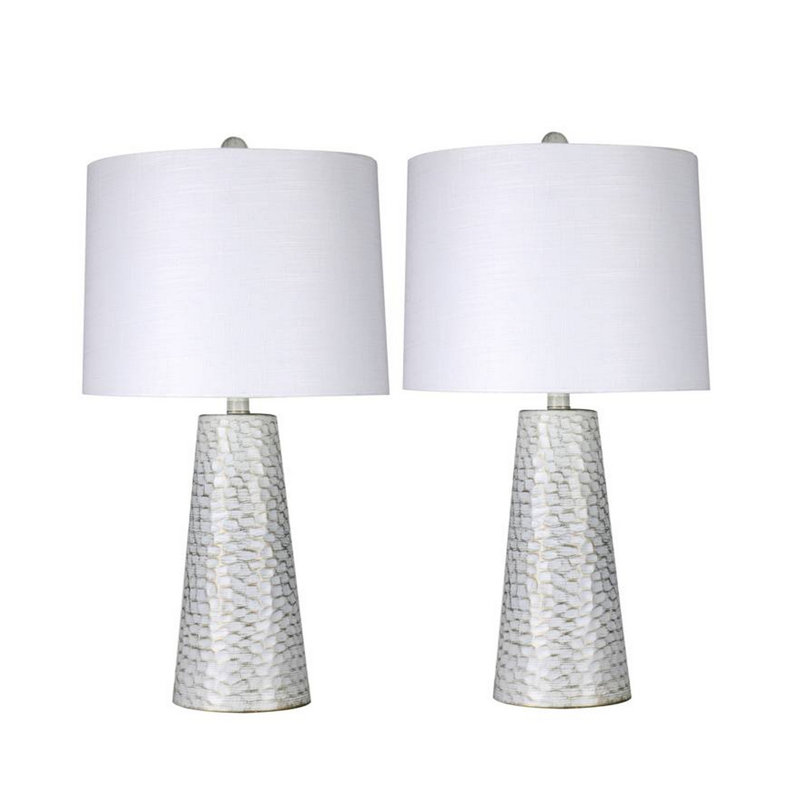Delmoe Metal Table Lamp, Brass/Gray