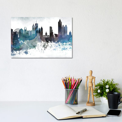 Atlanta Bluish Skylines - Wrapped Canvas Print