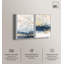 «Gilded Coastal Calm Blue Art», ensemble de 2 impressions sur toile par -896778116-896778140-896778112