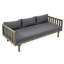 Lit de jour 3 places Claremont (bois gris + coussin gris)-1644659770