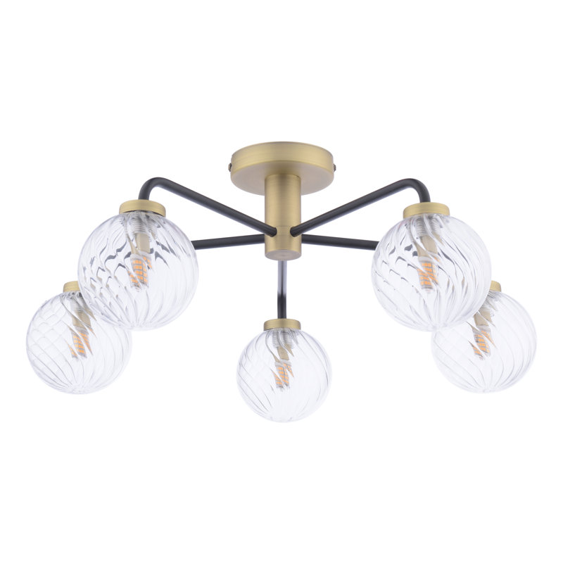 Flush Mount, 17" H x 53" W x 53" D, 5