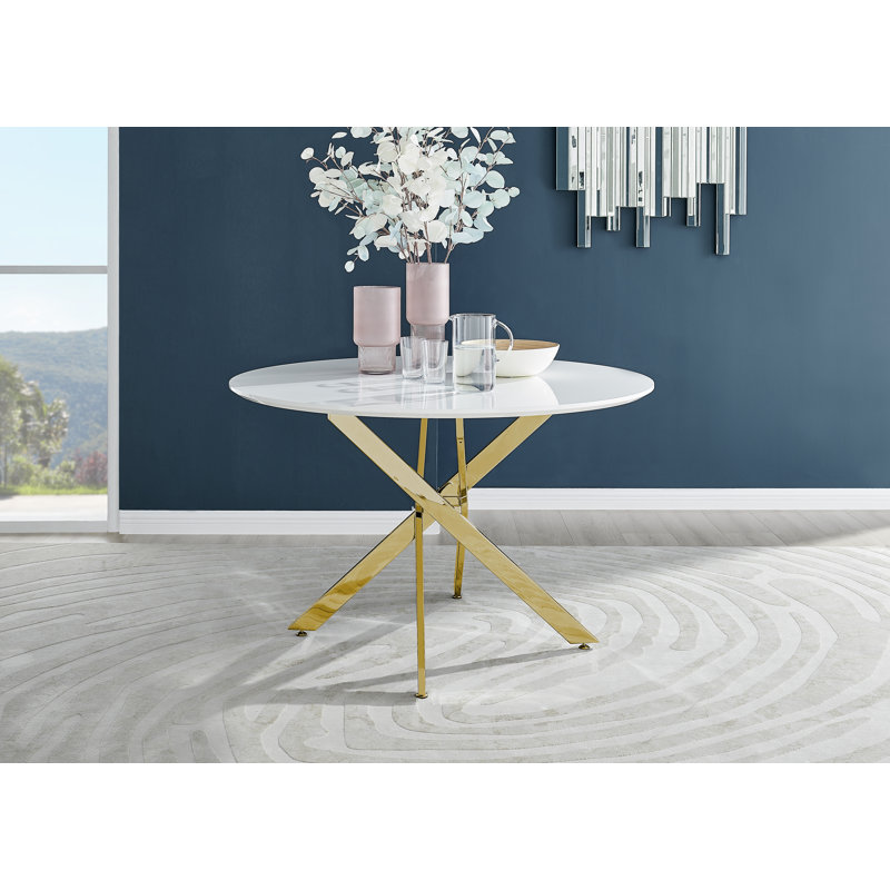 Eubanks 4 - Person Dining Set, Black/Gold