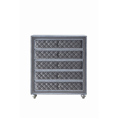 Commode à 5 tiroirs avec tiroir capitonné pour la chambre à coucher, coffre de rangement pour la chambre à coucher