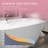 63" x 29.53" Freestanding Acrylic Bathtub Deep Soaking Tub Glossy White with Integrated Overflow, Chrome Pop-up Drain-131364233