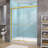 Naturer 50" - 54'' W X 72'' H Double Sliding Shower Door Semi-frameless Bypass Bathroom Door with Clear Tempered Glass in Brushed Gold