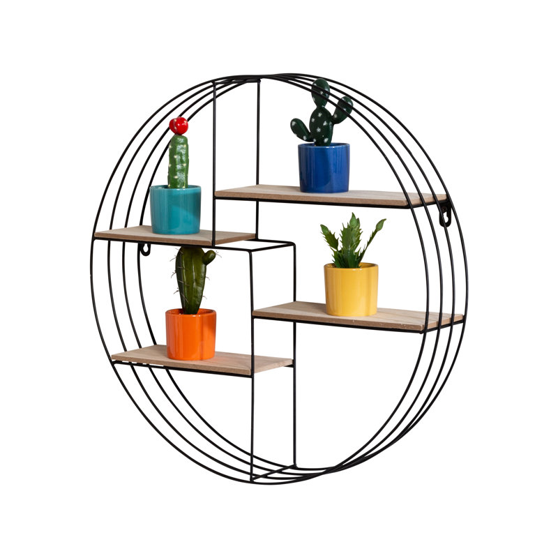 4 Piece Circle Recessed Wall Shelf