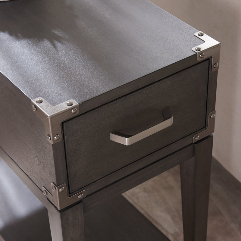Beckett Solid + Manufactured Wood Side Table in Anthracite