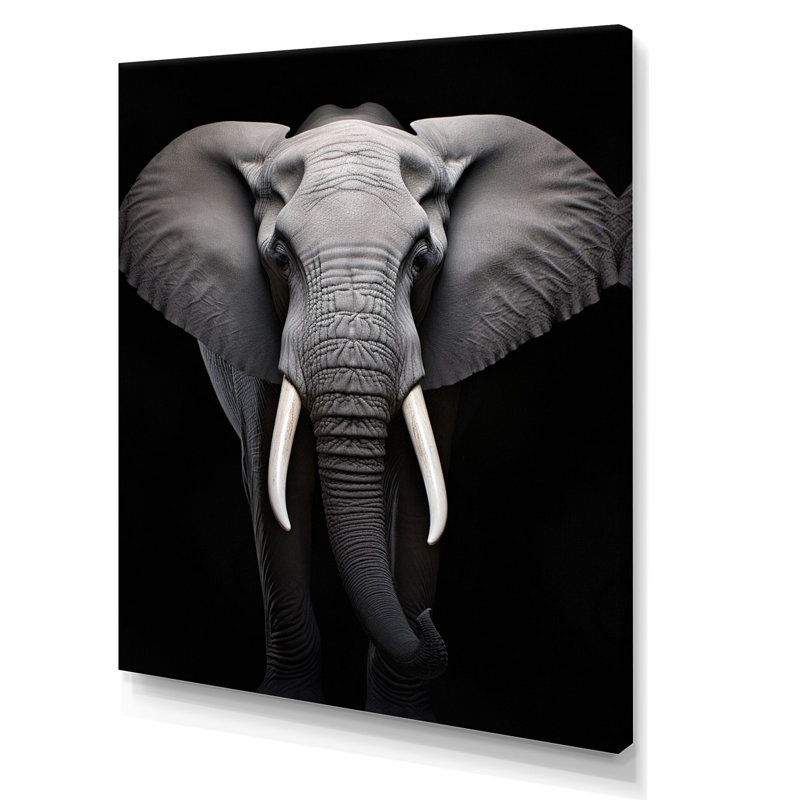 «Kyion Elephant Tusked Elegance», reproduction sur toile, H 32 po x l 16 po x P 1 po, Toile tendue