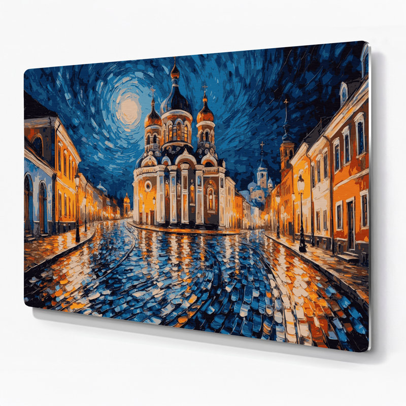 Art mural gris en cités avec villes de Sofia, H 11 po x l 14 po