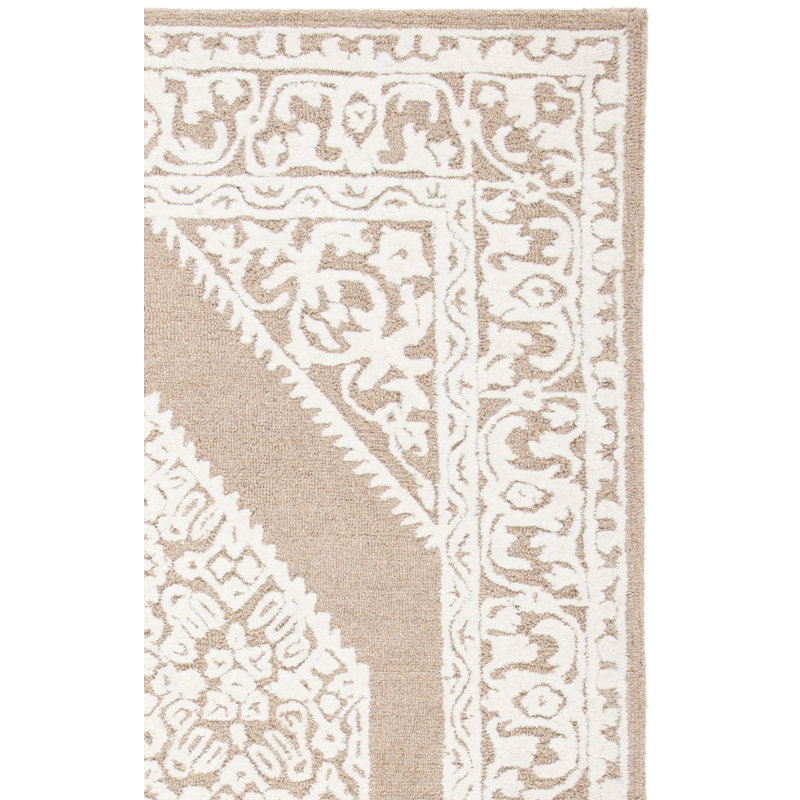 Metro Hand Tufted Wool/Cotton Oriental Rug in Beige/Ivory, Runner 2'3" x 9'