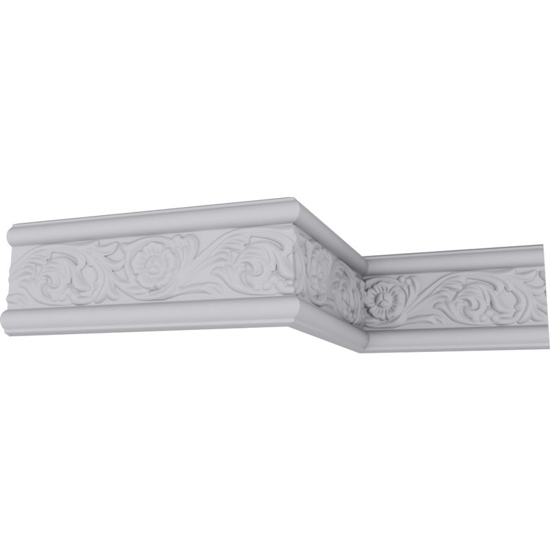 Emery Floral White Polyurethane Crown Moulding 94.5"